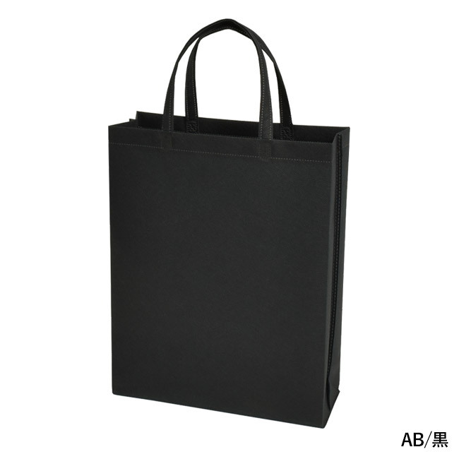 不織布バッグスクエアトート 75(A4縦)(SNS-2900014)AB/黒