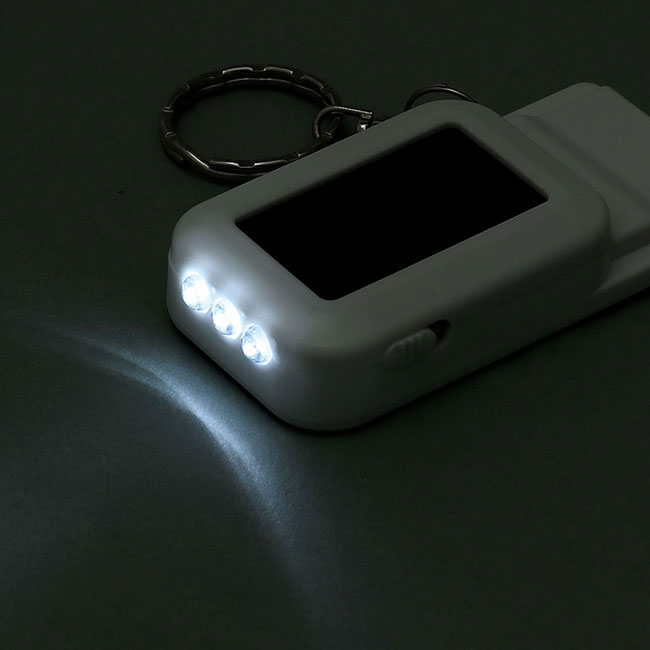 ソーラーＬＥＤ付ホイッスルキーホルダー（SNS-1700111）点灯時イメージ