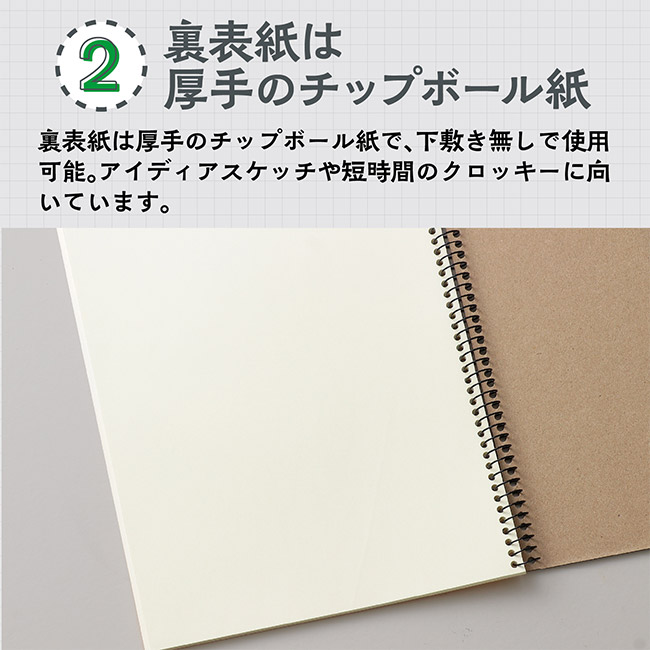 ATクロッキー帳 40（SNS-1700154）裏表紙は厚手のチップボール紙