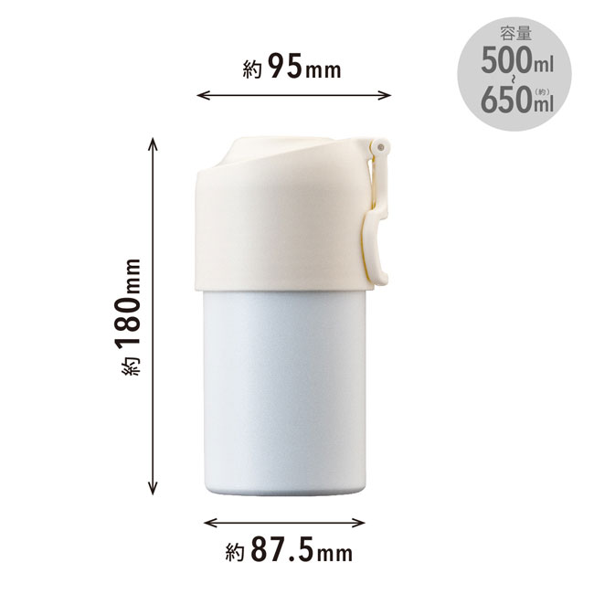 アトラス ボトルインボトル　約500～650ml用（折りたたみハンドルタイプ）（ABIB-E）商品サイズ