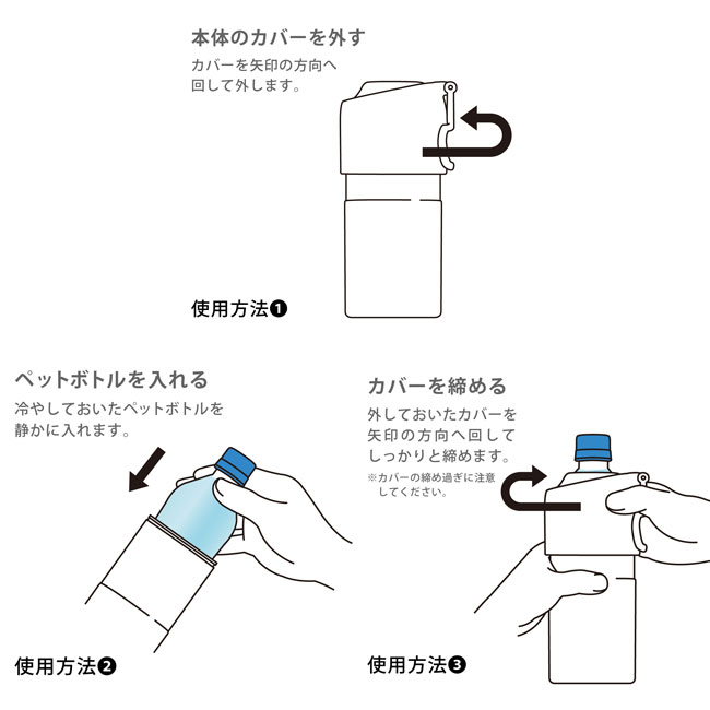 アトラス ボトルインボトル　約500～650ml用（折りたたみハンドルタイプ）（ABIB-E）使用方法