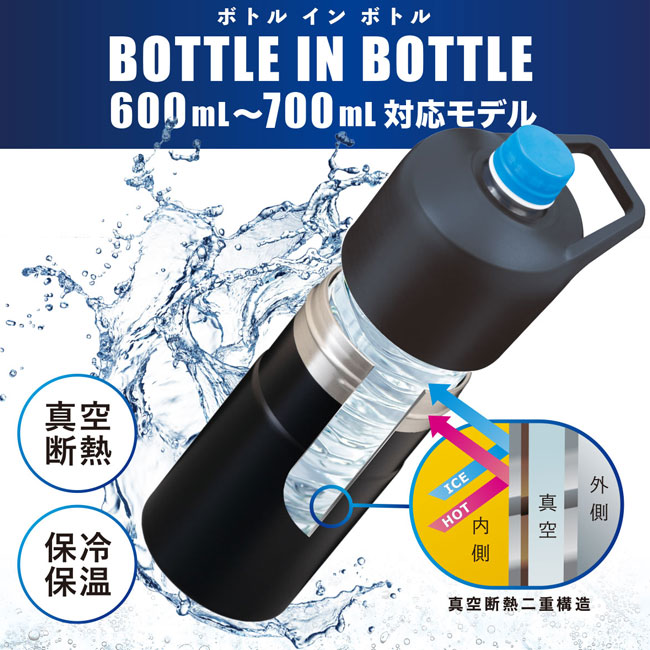 アトラス　ボトルインボトル TYPE-L　約600ml～700ml（ABIB-L）真空断熱二重構造