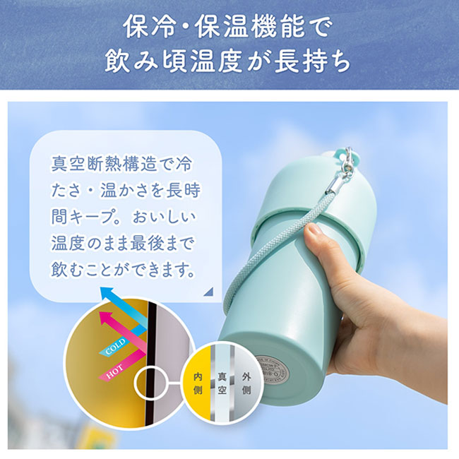 アトラス ボトルインボトル約500～650ml用（3WAYストラップタイプ）（ABIB-O）保冷・保温機能で飲み頃温度が長持ち