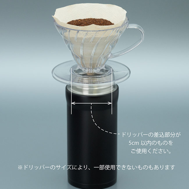 アトラス CURRENT コーヒーボトル 350ml（atACW-352）直接ドリップができます※ドリッパーのサイズにより、一部使用できないものもあります