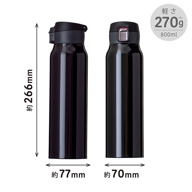 アトラス Airlist 超軽量ワンタッチボトル　800ml（atAREW-800）サイズ