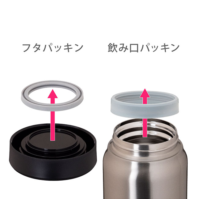 アトラス Airlist 超軽量フードポット 540ml（atARFP-540）フタパッキン、飲み口カバーは取り外し可能