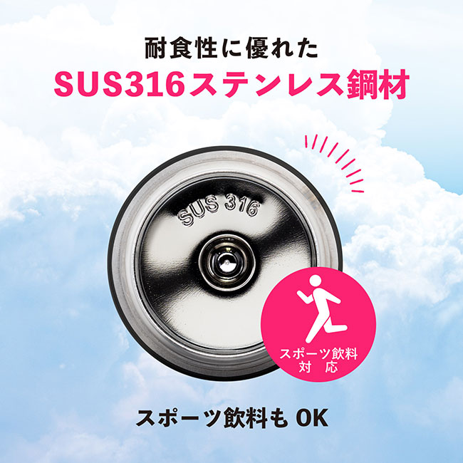 アトラス Airlist SPORTS 超軽量ハンドル付マグボトル340ml（ARSP-351）SUS316ステンレス鋼材