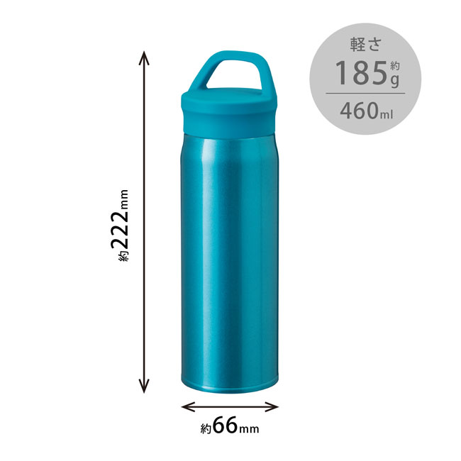 アトラス Airlist SPORTS 超軽量ハンドル付マグボトル460ml（ARSP-501）本体サイズ