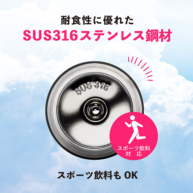 アトラス Airlist SPORTS 超軽量ハンドル付マグボトル460ml（ARSP-501）SUS316ステンレス鋼材