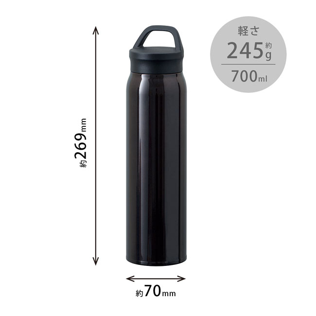 アトラス Airlist SPORTS 超軽量ハンドル付マグボトル700ml（ARSP-701）本体サイズ