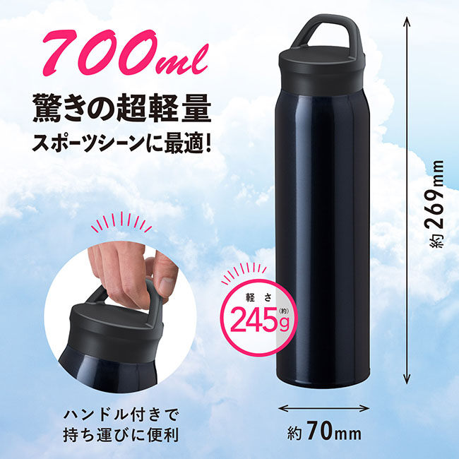 アトラス Airlist SPORTS 超軽量ハンドル付マグボトル700ml（ARSP-701）驚きの超軽量