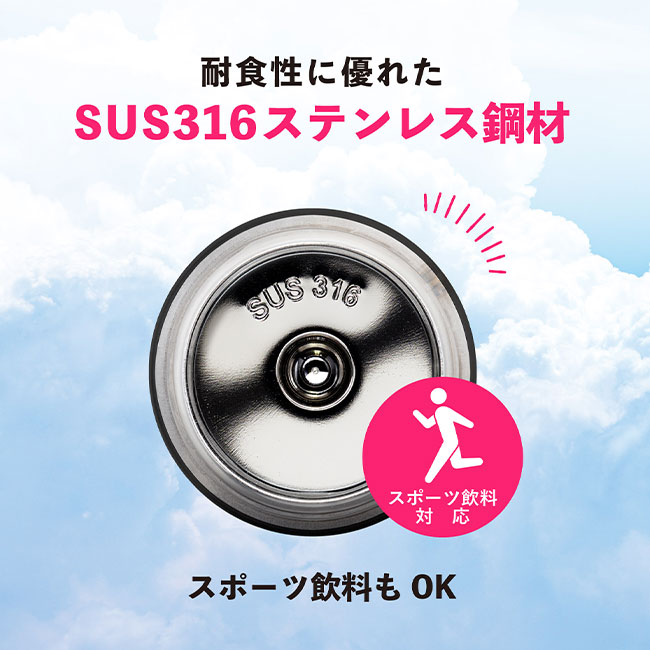 アトラス Airlist SPORTS 超軽量ハンドル付マグボトル700ml（ARSP-701）SUS316ステンレス鋼材