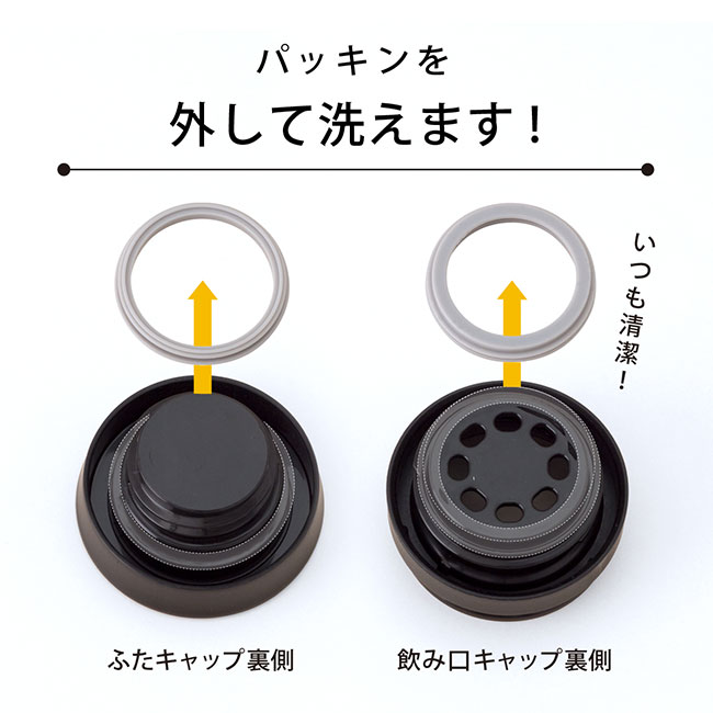 アトラス 軽量ステンレスマグボトル800ml（atASN-800）パッキンを外して洗えます！