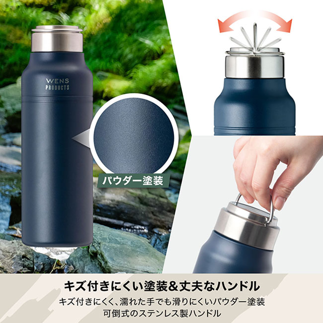 アトラス Wens ハンドル付きスクリューボトル スリムタイプ 700ml（AWPB-701）キズ付きにくい塗装&丈夫なハンドル