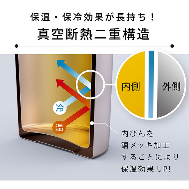 アトラス Airlist超軽量ワンタッチマグボトル500ml（atAZW-500）保温・保冷効果が長持ち！真空断熱二重構造