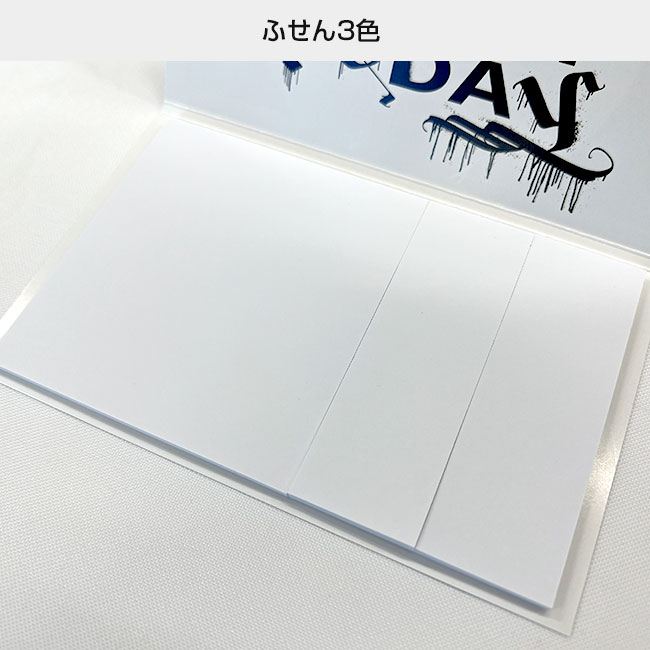 オリジナルふせん 表紙カバー付W130×H80mm 付箋3本タイプ（SNS-3000016）ふせん３色