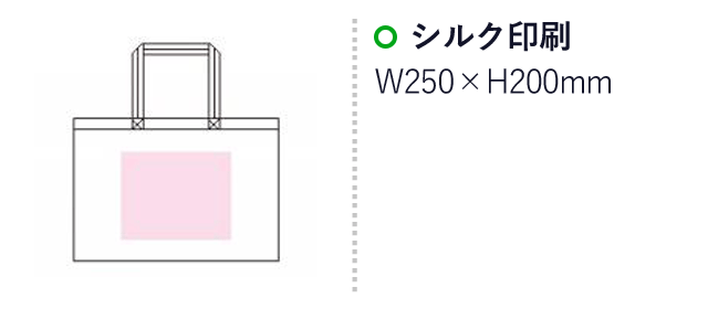 A3エコバッグ（横型)（SNS-1500007）名入れ画像　シルク印刷：W250×H200mm