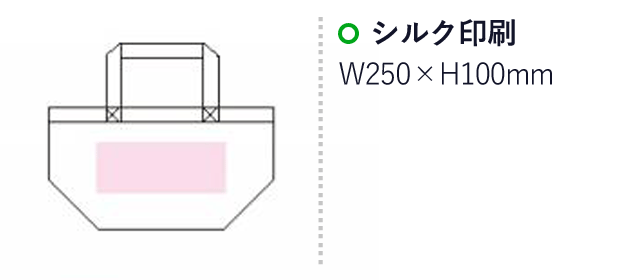 キャンバスエコランチバッグ（Lサイズ)（SNS-1500010）名入れ画像　シルク印刷：W250×H100mm