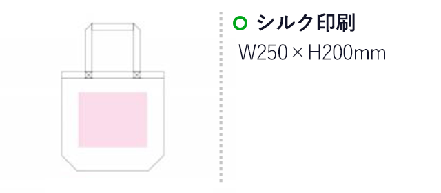 リサイクルコットンポリバッグ（SNS-1500027）名入れ画像　シルク印刷：W250×H200mm