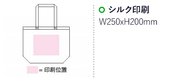 ライトキャンバスバッグ(Lサイズ)(SNS-1500041)名入れ画像 プリント範囲 シルク印刷横250×縦200mm