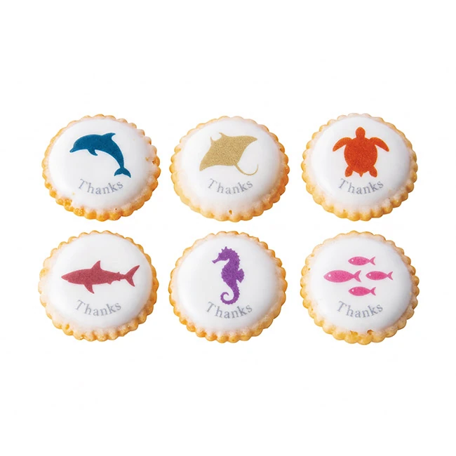オリジナル アイシングクラッカー 1枚(個包装)(SNS-3700007) 名入れイメージ(海の生き物柄)