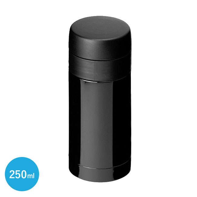 ステンレスサーモボトル(250ml)(黒)(hi044342)