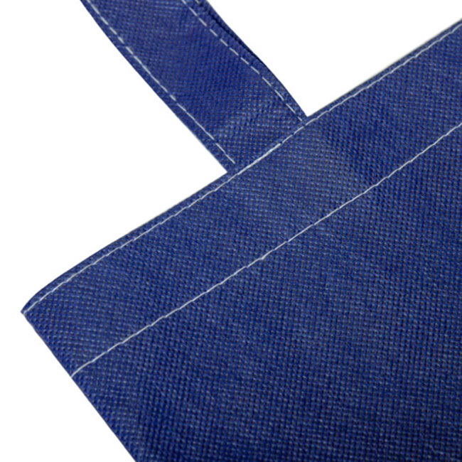不織布バッグ(マチあり)(ネイビー)(hi075643)持ち手縫製部分