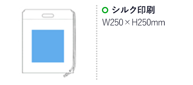 不織布ショルダーバッグ(黒)(hi101243)名入れ画像 プリント範囲 シルク印刷w250×h250mm