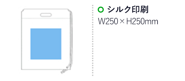 不織布ショルダーバッグ(レッド)(hi101441)名入れ画像 プリント範囲 シルク印刷w250×h250mm