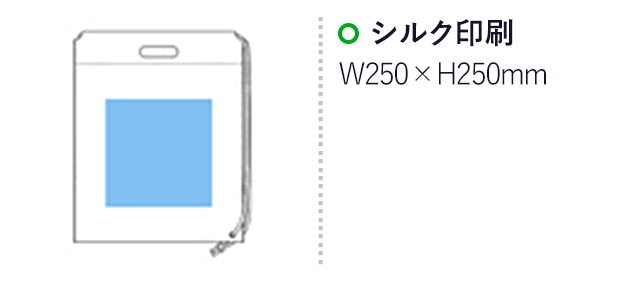 不織布ショルダーバッグ(モカ)(hi101748)名入れ画像 プリント範囲 シルク印刷w250×h250mm