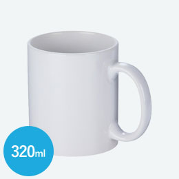 フルカラー転写対応陶器マグカップ(320ml)(白)