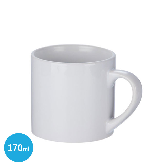 フルカラー転写対応陶器マグカップ(170ml)(白)(hi109645)
