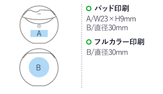 デンタルフロス(カラーフロス)(黒)（hi123542） パッド印刷　A/W23×H9mm　B/φ30mm　フルカラー印刷　B/φ30mm