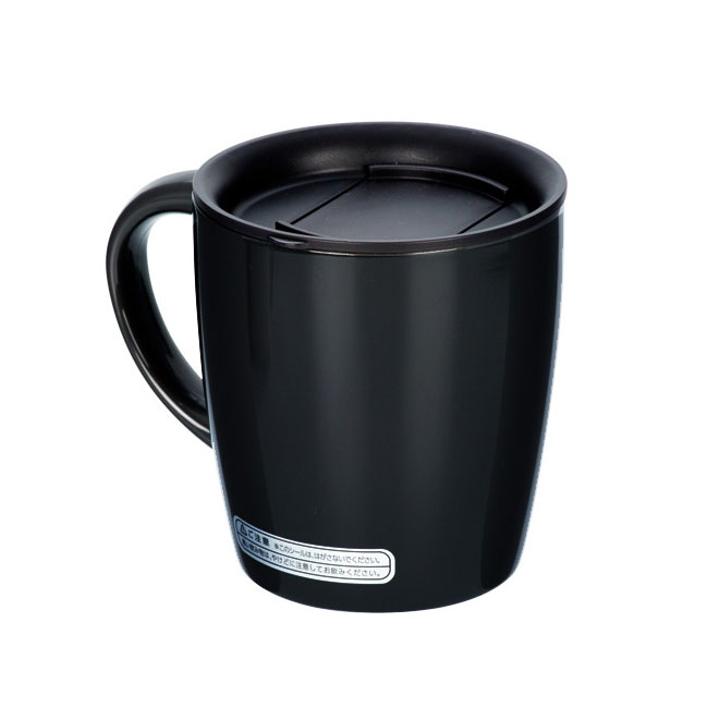 陶器調真空断熱マグカップ(330ml)(黒)(hi145254)裏