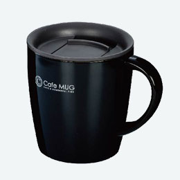 陶器調真空断熱マグカップ(330ml)(黒)