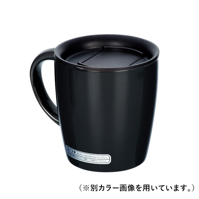 陶器調真空断熱マグカップ(330ml)(赤)（hi145353）裏