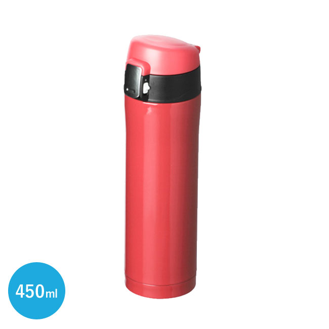 ワンタッチスリムボトル(450ml)(赤)（hi156946）
