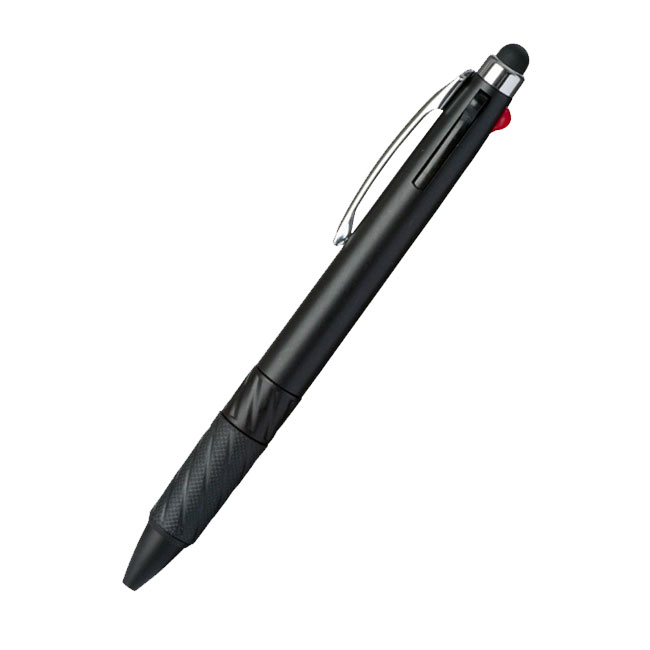 タッチペン付3色ボールペン(黒)（hi158643）