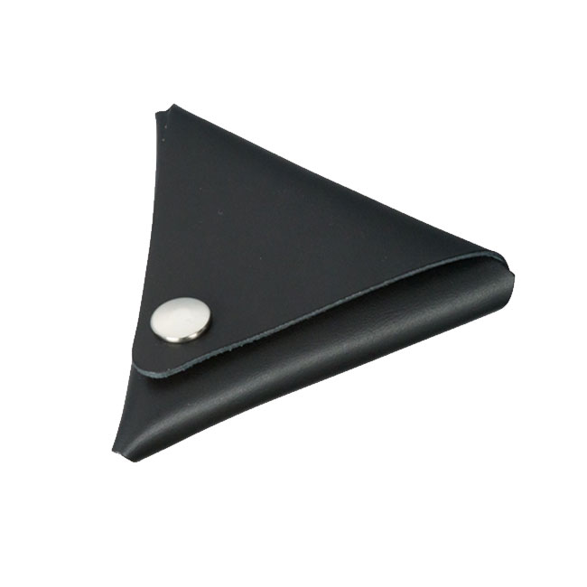本革三角コインケース(黒)（hi200946）