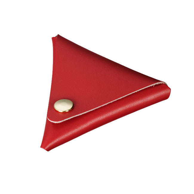 本革三角コインケース(赤)（hi201240）