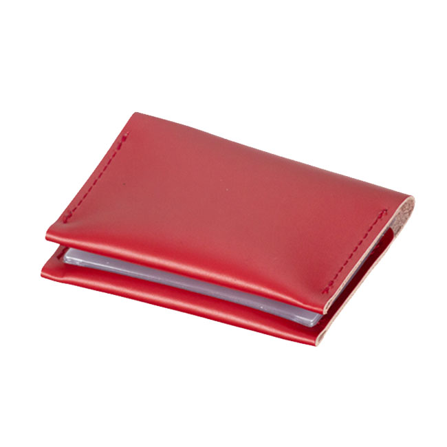 本革カードケース(赤)（hi202049）