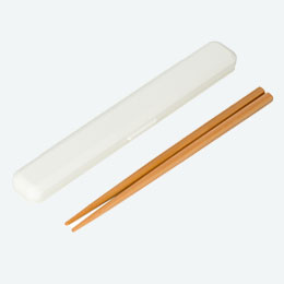 モノトーンはし＆ケースセット(白)