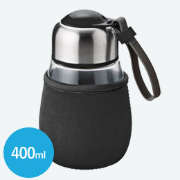 カバー付ガラスタンブラー(400ml)(黒)