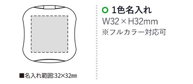 朱肉ケースミニ（SNS-2300016）名入れ画像　名入れ範囲　w32×h32mm 