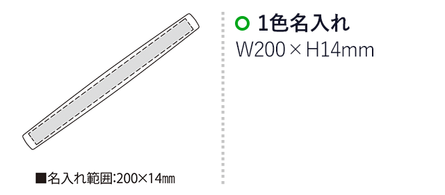 フォース2（SNS-2300020）名入れ画像　名入れ範囲　w200mm×h14mm