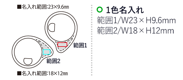 ルーペ オッキーニ（SNS-2300036）名入れ画像　名入れ範囲　範囲1w23mm×h9.6mm　範囲2w18mm×h12mm