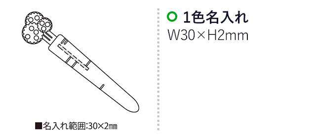 ベジーズ（SNS-2300070）名入れ画像　名入れ範囲　w30×h2mm