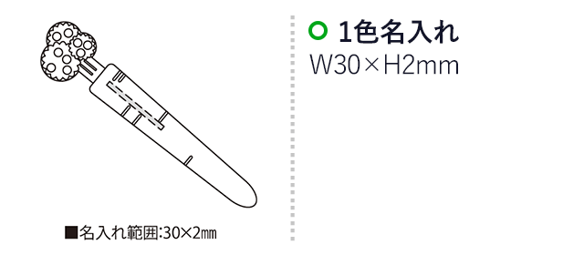 ベジーズ3P（SNS-2300070）名入れ画像　名入れ範囲　w30×h2mm