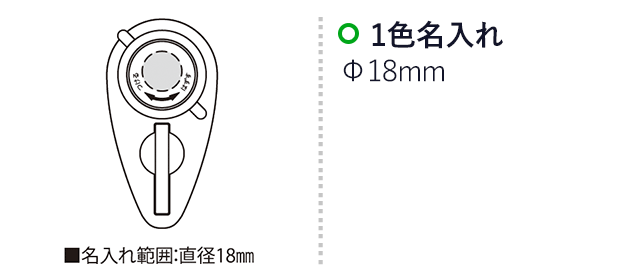 キュピット（SNS-2300078）名入れ画像　名入れ範囲　直径18ｍｍ