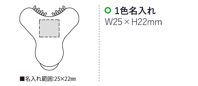 くるりん（SNS-2300121）名入れ画像　名入れ範囲　w25×h22mm
